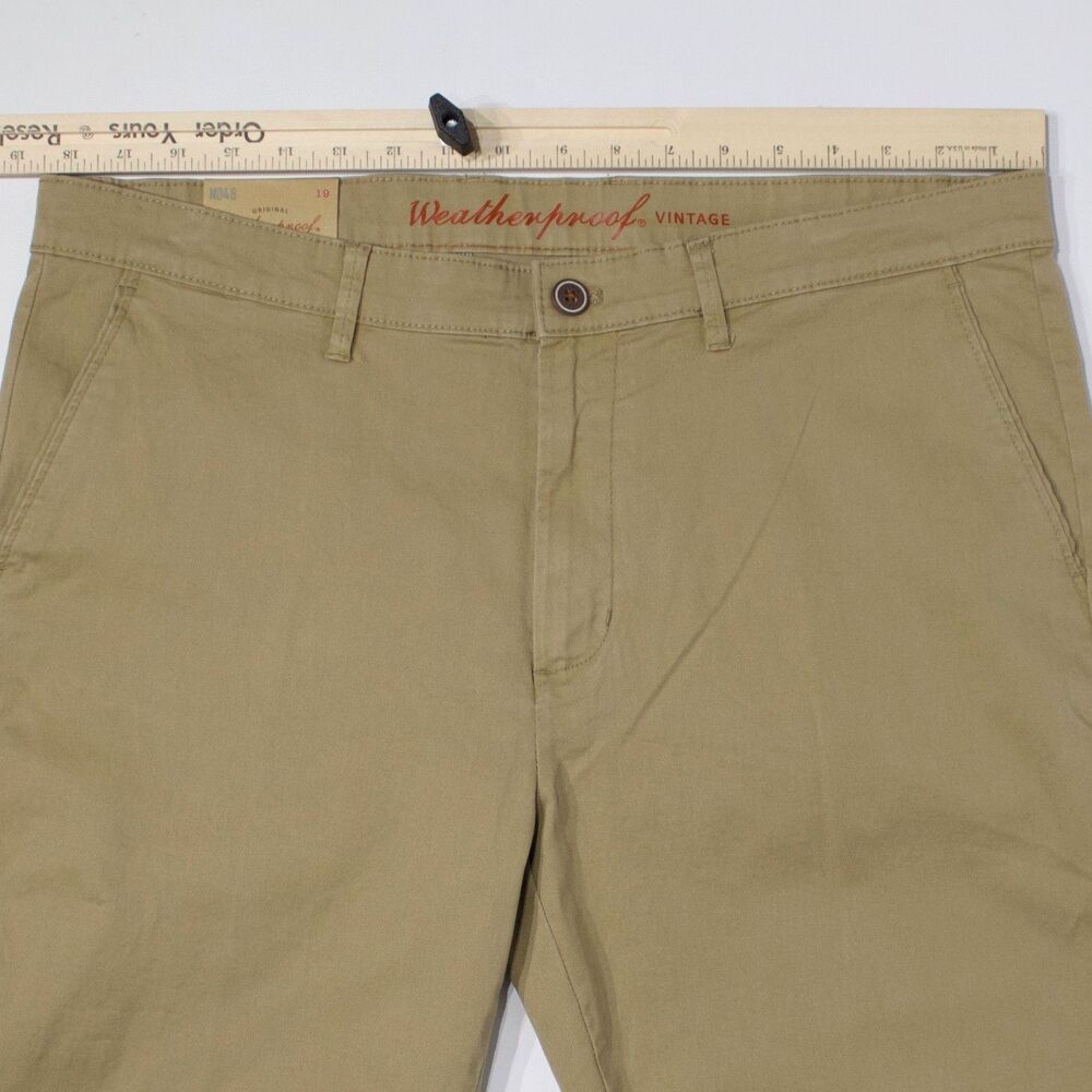 NWT Weatherproof Vintage Chino 2.0 Slim Straight Stretch Pants Khaki Men 36x32 - Picture 15 of 15